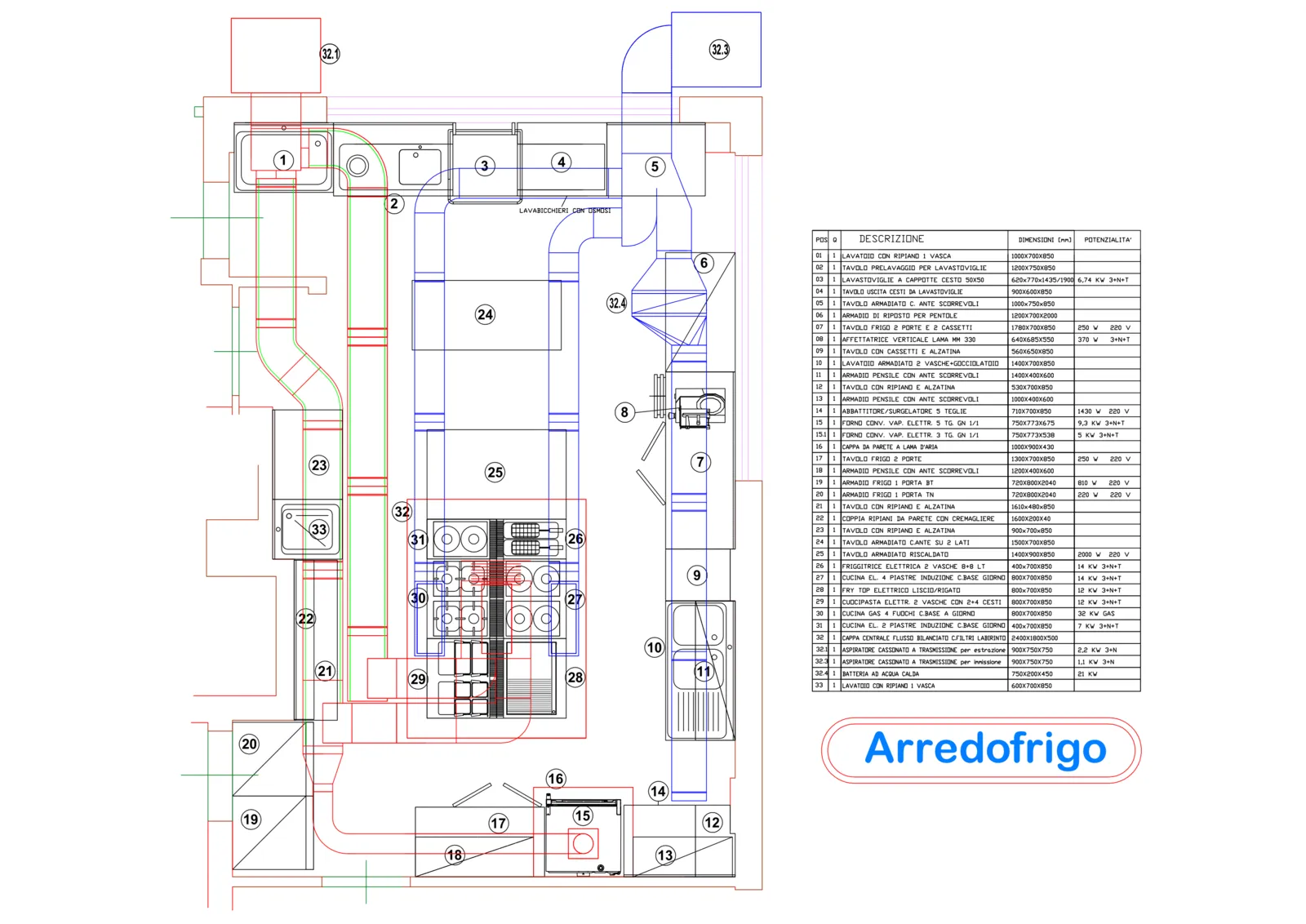 Disegno CAD - Ristorante Pacino's